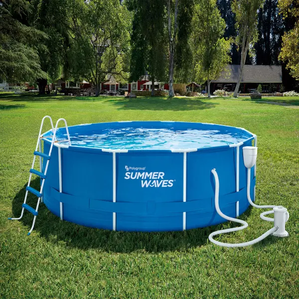 Каркасный бассейн Summer Waves 305х107см, лестница, тент и настил в комплекте, Р20-1042-Z