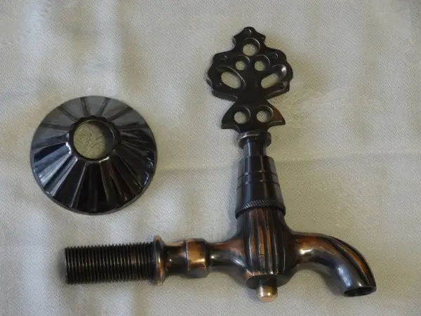 Кран медный для хамама, цвет черненая медь, 01В