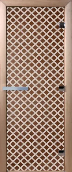 Дверь для сауны DoorWood Мираж, 700мм х 1900мм, без порога, бронза, коробка ольха