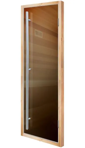 Дверь для сауны DoorWood Престиж Flash Royal, 700 х 1900 мм, порог, бронза, коробка ольха