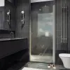 Душевая дверь на монопетле MaybahGlass, хром матовый профиль, стекло сатин