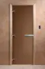 Дверь для сауны DoorWood, 700мм х 1800мм, без порога, бронза матовая, коробка ольха