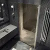 Душевая дверь на монопетле MaybahGlass, хром матовый профиль, стекло бронза