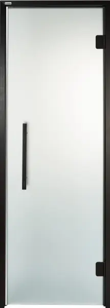 Дверь для турецкой парной GRANDIS DB 7x19 (680мм х 1890мм), черный профиль, стекло сатин