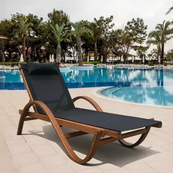 Шезлонг-лежак "Malta" AFM-511A Black 201х82x77 см. 