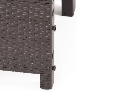 Комплект пластиковой мебели под ротанг для активного отдыха дома B:Rattan Arizona 4 Set, коричневый - 2х местный диван, столик и 2 кресла
