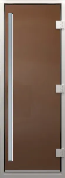 Дверь для турецкой парной DoorWood Prestige 700мм х 1900мм, стекло бронза матовая