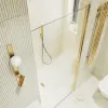 Душевая дверь на монопетле MaybahGlass, золотой профиль, стекло прозрачное
