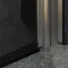 Душевая дверь на монопетле MaybahGlass, хром матовый профиль, стекло серое матовое