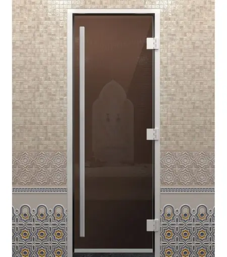 Дверь для турецкой парной DoorWood Prestige 700мм х 1900мм, без порога, стекло бронза