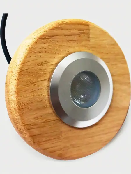 Светодиодный точечный светильник Steam & Water, d=42mm, цвет алюминий, дубовая накладна