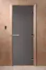 Дверь для сауны DoorWood Графит матовый, 800 х 2000 мм, без порога, серое матовое, коробка ольха