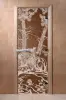 Дверь для сауны DoorWood Мишки, 800мм х 1900мм, без порога, бронза, коробка ольха