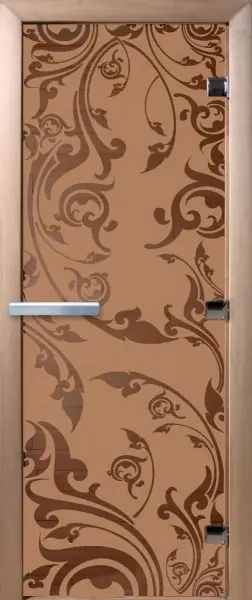 Дверь для сауны DoorWood Венеция, 700мм х 1900мм, без порога, бронза матовая, коробка ольха