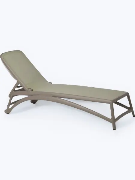 Пластиковый пляжный шезлонг Nardi Atlantico, серый и зеленый, 204 x 70 x 35 см