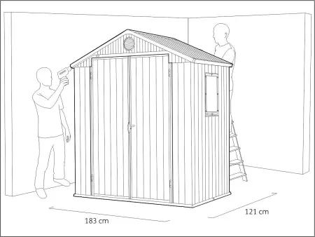 Пластиковый хозблок сарай Keter Darvin 6x4' ft