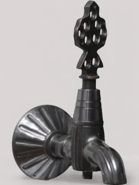 Кран медный для хамама, цвет черненая медь, 01В