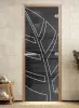 Дверь для сауны DoorWood Лист, 700мм х 1900мм, без порога, графит, коробка ольха
