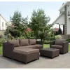 Диван плетеный модульный Afina Garden YR821A Brown/Beige