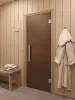 Дверь для сауны DoorWood Favorit, 700мм х 1900мм, без порога, бронза матовая