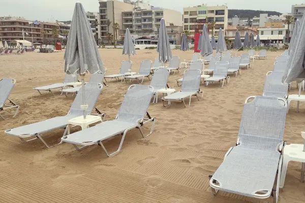 Уличный шезлонг складной алюминиевый Biotza Dias, gray серый, 196 х 62 x 33 см. 