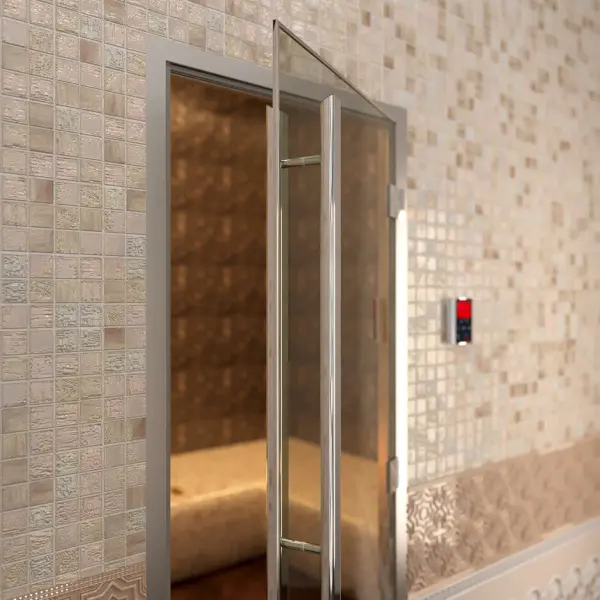 Стеклянная дверь DoorWood Prestige (Престиж) для хамам 700 мм х 1900 мм, бронза матовая,коробка алюминий