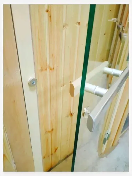 Дверь DoorWood  для бани серии Эталон, 70х190см, стекло сатин, коробка осина, петли 3шт