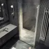Душевая дверь на монопетле MaybahGlass, хром матовый профиль, стекло прозрачное