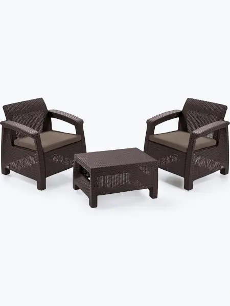 Комплект садовой мебели Keter Corfu Weekend, brown