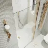 Душевая дверь на монопетле MaybahGlass, бронзовый профиль, стекло сатин