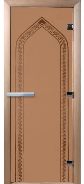 Дверь для сауны DoorWood Арка, 700 х 1900 мм, без порога, бронза матовая, коробка ольха