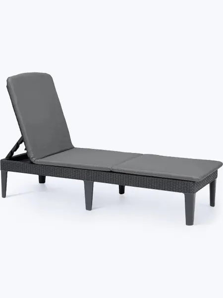 Шезлонг Allibert Jaipur Sun lounger, graphite (с подушками) 188x58x29 см