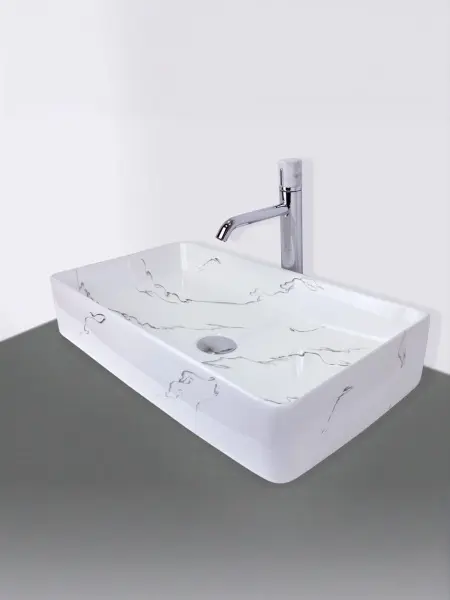 Раковина керамическая на столешницу Lacio, (605х350х110), 1061BM