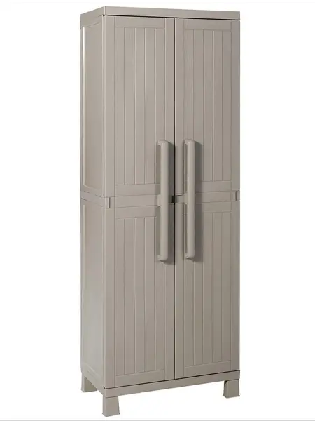 Пластиковый шкаф для улицы Toomax Wood Midi (4 полки), серый