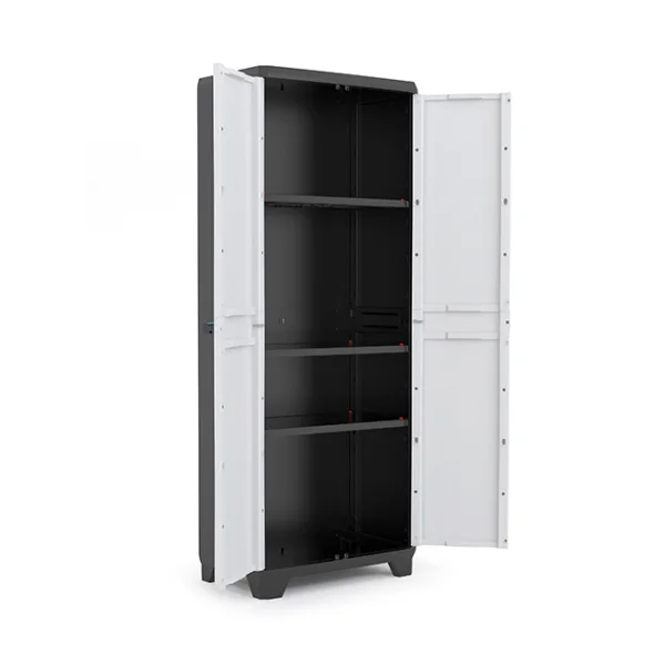 Пластиковый шкаф Keter Linear Tall Cabinet, black-grey, 17206640