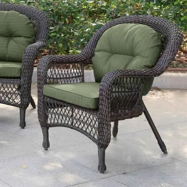 Мебель из искусственного ротанга в классическом стиле LV520BG Brown/Green, цвет коричневый/зеленый, 2-х местный диван и 2 кресла