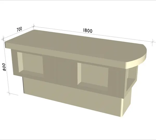 Стол массажный для хамама СПА-2 800х700x1800мм