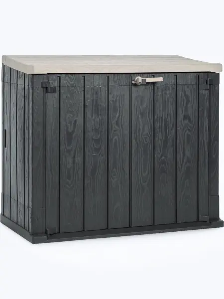 Пластиковый шкаф для улицы Toomax Wood Style 842л, антрацит/серый