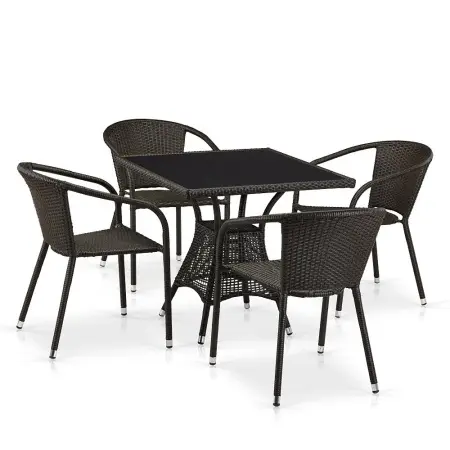 Комплект садовой мебели из искусственного ротанга T197BT/Y137C-W53 Brown 4Pcs