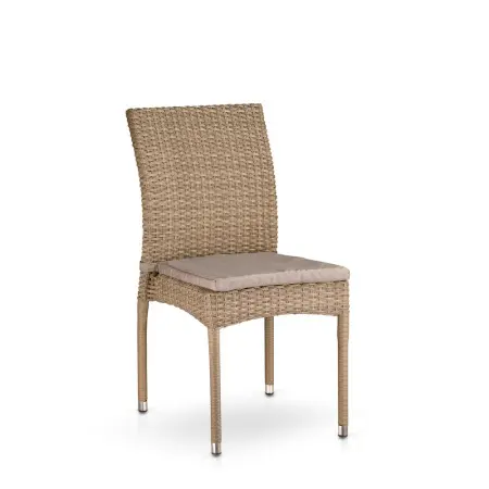 Обеденная группа мебели из искусственного ротанга T256B/Y380B-W65 Light Brown (4 стула+стол) светло бежевый цвет