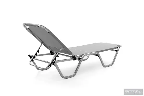 Уличный шезлонг складной алюминиевый Biotza Dias, gray серый, 196 х 62 x 33 см. 