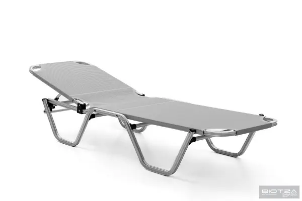 Уличный шезлонг складной алюминиевый Biotza Dias, gray серый, 196 х 62 x 33 см. 