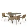 Комплект садовой мебели из искусственного ротанга T198D/Y137B-W56 Light Brown 4Pcs