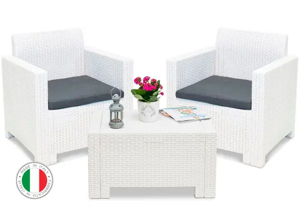 Комплект садовой мебели B:Rattan Nebraska Terrace Set, white