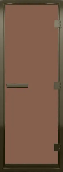 Дверь для турецкой парной DoorWood 700мм х 1900мм, бронзовый профиль, стекло бронза матовая