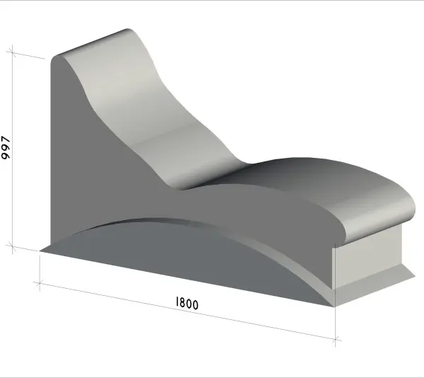 Лежак для хамама Beluga 997х1800х700мм