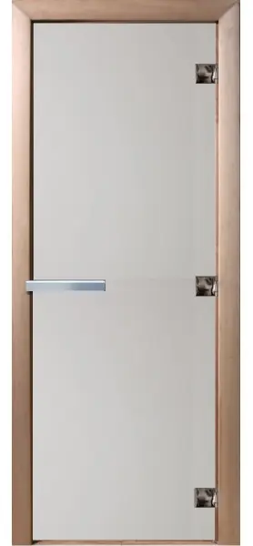 Стеклянная дверь для бани DoorWood, 700 х 1900 мм, без порога, сатин, коробка ольха