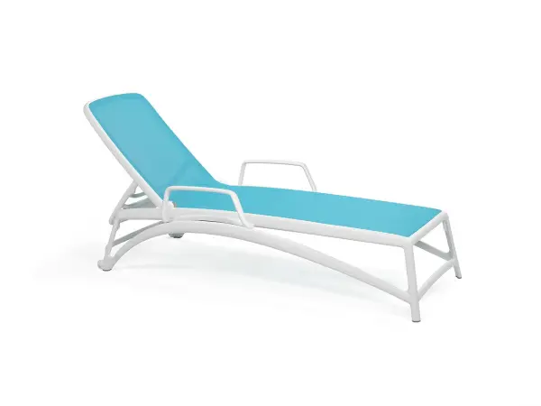 Шезлонг Nardi Atlantico, white/blue 204x70x35 см