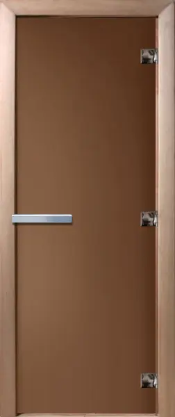 Дверь для сауны DoorWood, 700мм х 1900мм, без порога, бронза матовая, коробка ольха