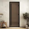 Дверь для турецкой парной DoorWood Prestige 700мм х 1900мм, черный профиль, стекло бронза матовая